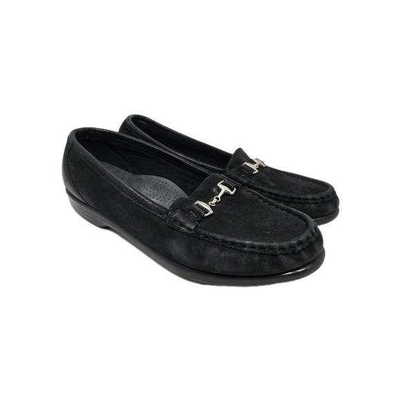 SAS‎ Tripad Comfort Women's US 6.5 M Suede Leather Black Loafers Shoes - Picture 1 of 8